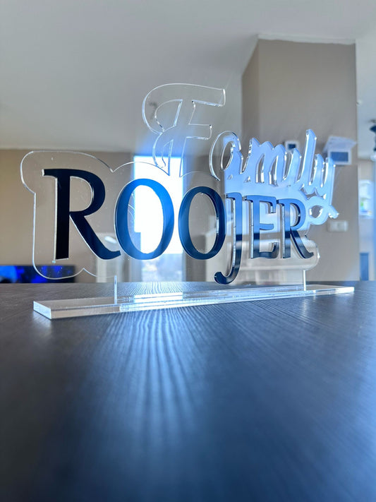 Familienaambord Acryl – Eigen Tekst & Vorm