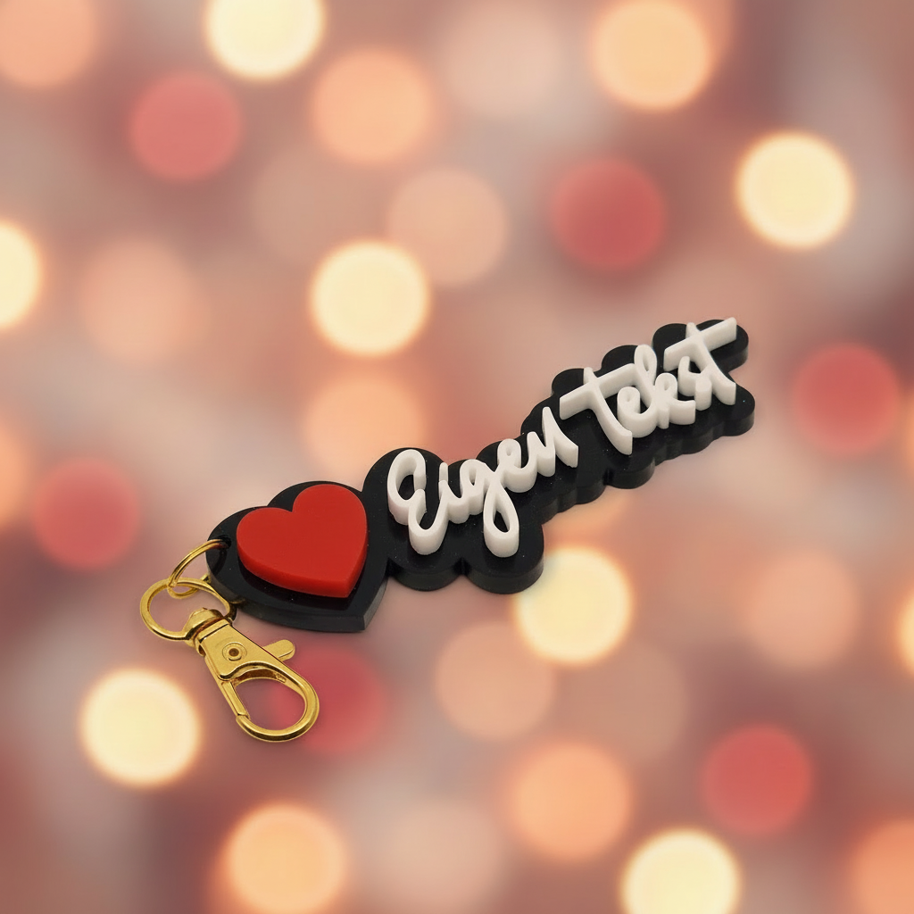 Gepersonaliseerde sleutelhanger gecentreerd