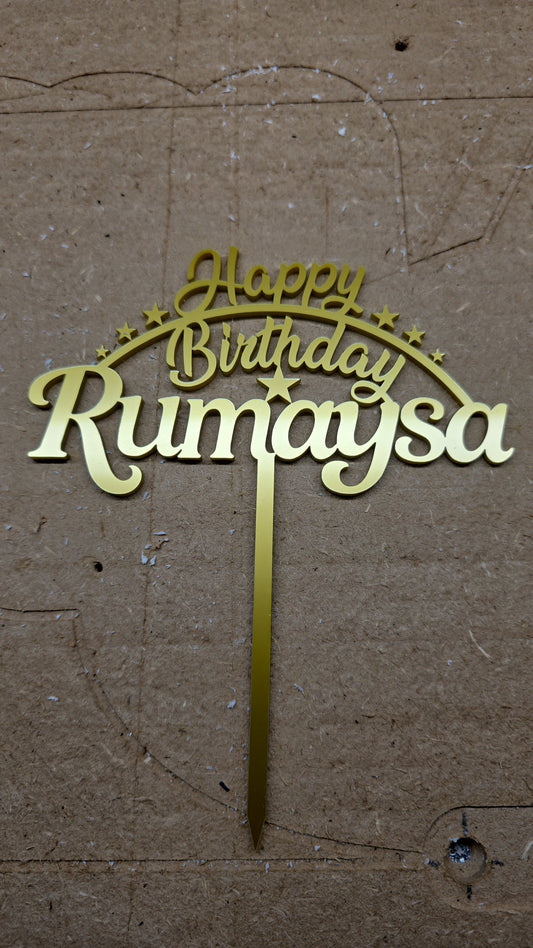 Luxe Taartdecoratie met Naam – Happy Birthday